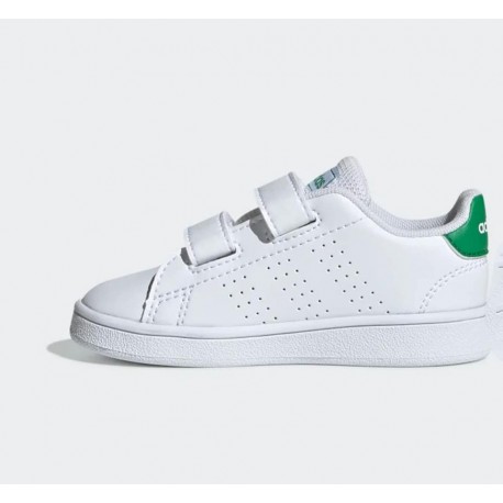 ADIDAS ADVANTAGE BIANCO-VERDE 2 STRAPPI