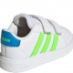 ADIDAS GRAND COURT BIMBO BIANCA VERDE FLUO