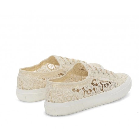 SUPERGA 2750 IN MACRAME BIANCA E BEIGE