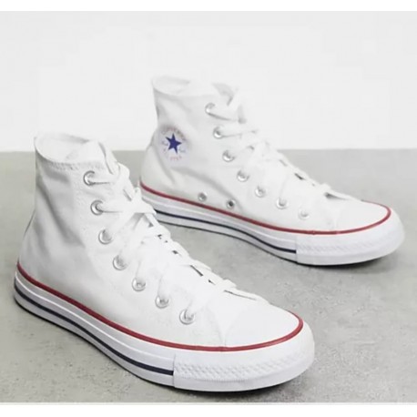 CONVERSE IN TESSUTO BIANCA A COLLO ALTO