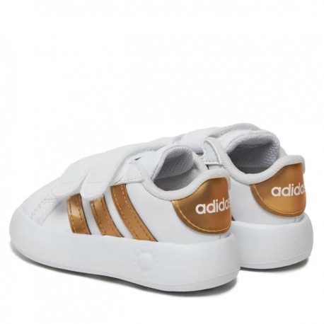 ADIDAS GRAND COURT BUBBLE BIANCO ORO